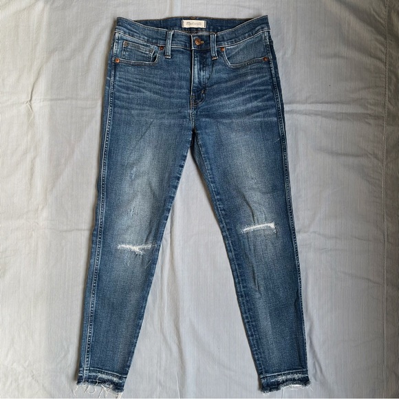 Madewell Distressed High Rise Skinny Jeans - Picture 1 of 5